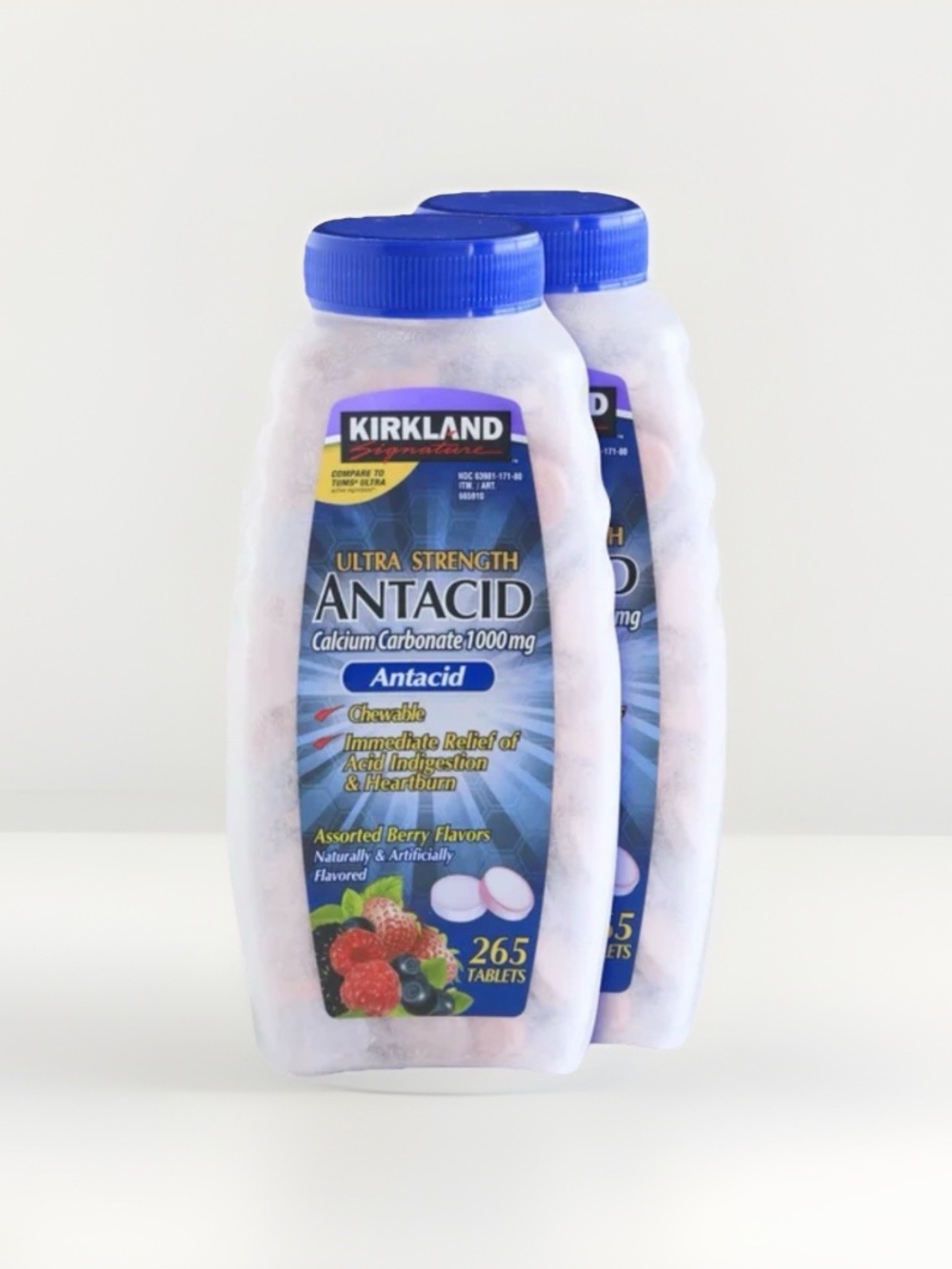 Kirkland Signature Chewable Antacid Ultra Strength, 1000 mg, 530 Tablets